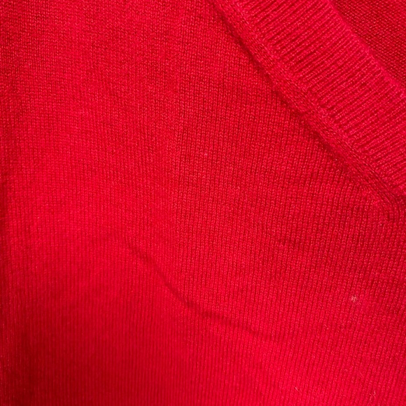 Everlane Deep Red V-Neck Cashmere Sweater - Picture 4 of 6